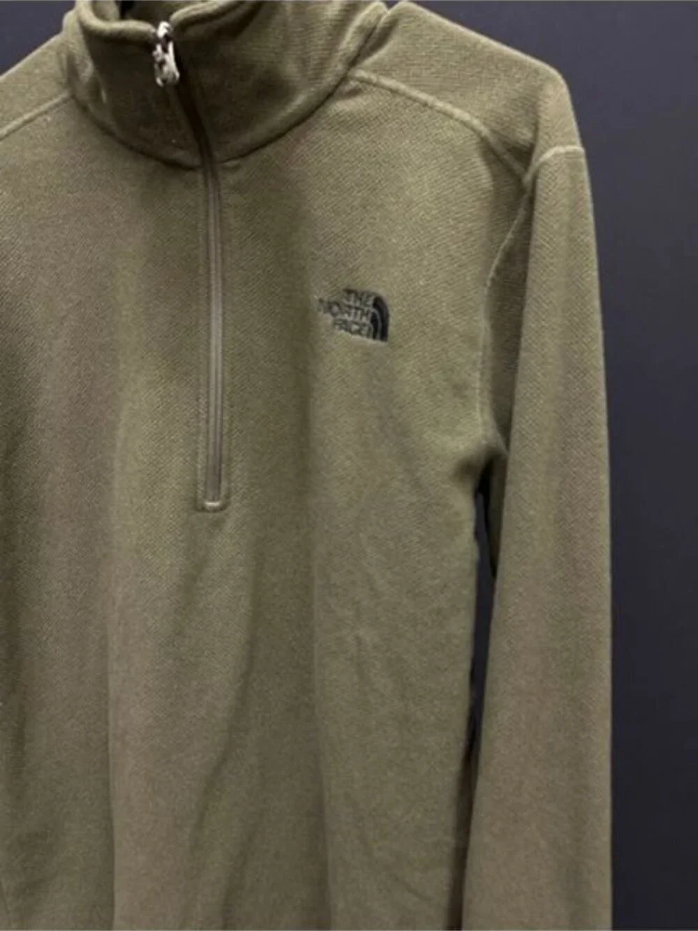 The North Face Olive Green Fleece Half Zip Pullover